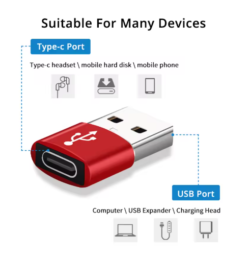 adaptateur usb vers usb-c rouge argenté 001