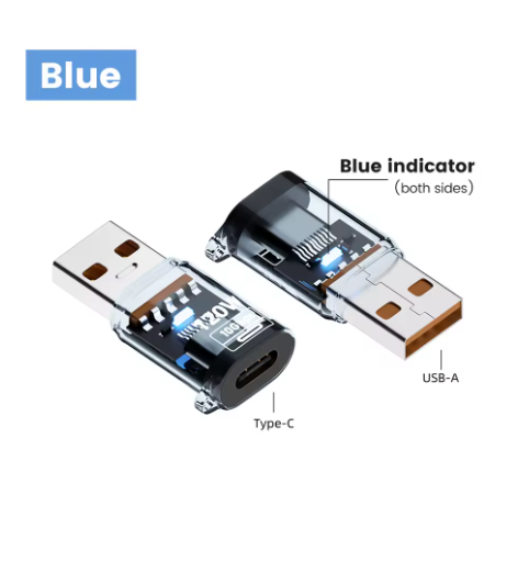 adaptateur usb vers usb-c otg 01 bleu