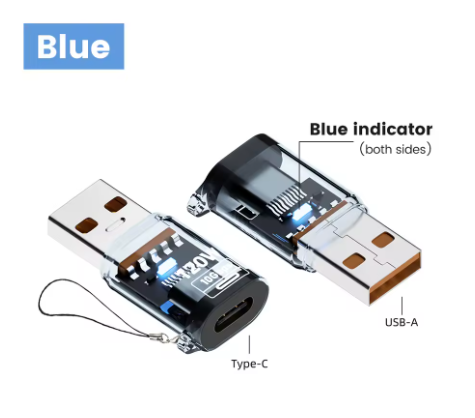 adaptateur usb vers usb-c bleu usb 001