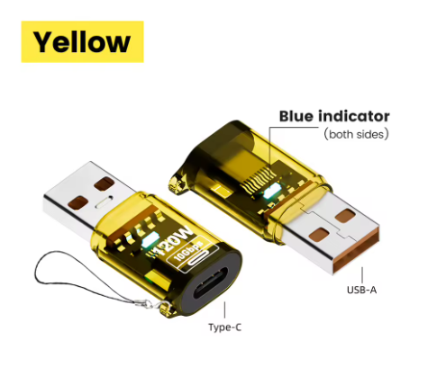 adaptateur usb vers usb-c jaune usb 002