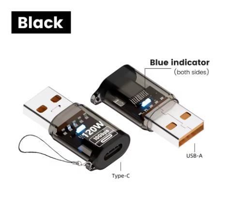 adaptateur usb vers usb-c noir usb 001