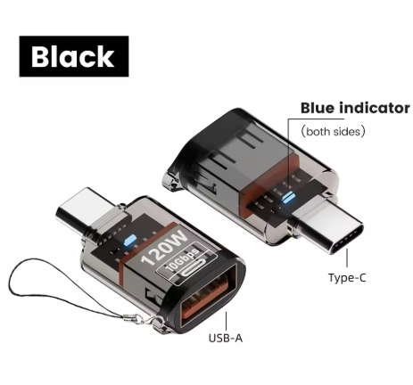 adaptateur usb vers usb-c noir usb otg 001