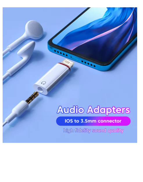 adaptateur lightning jack blanc 1pcs 001