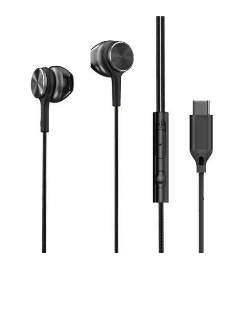 écouteurs filaires usb c noir 410