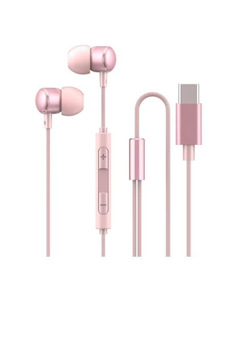 écouteurs filaires usb c rose 78524