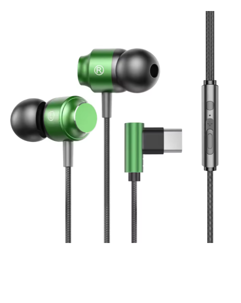 écouteurs filaires usb c vert 0412