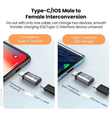 adaptateur lightning vers usb c gris 852