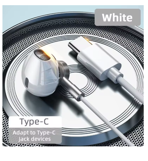 écouteurs filaires USB C blanc usb 001