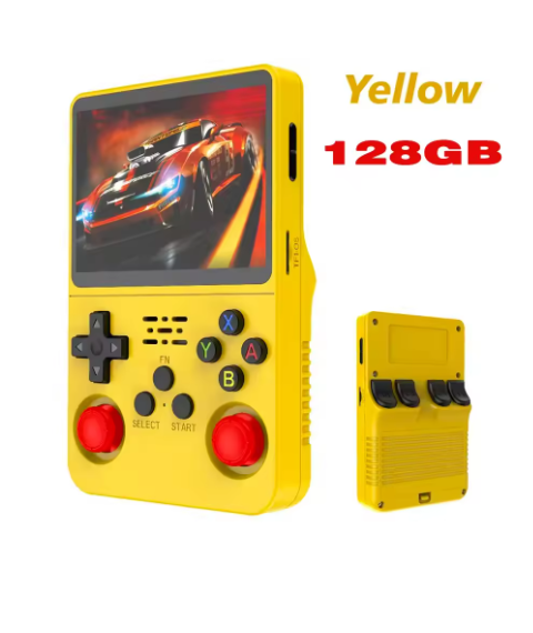consoles de jeux portable jaune gaming 8532