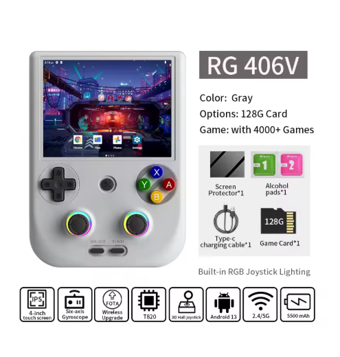 consoles de jeux portable gris 128g gaming 001