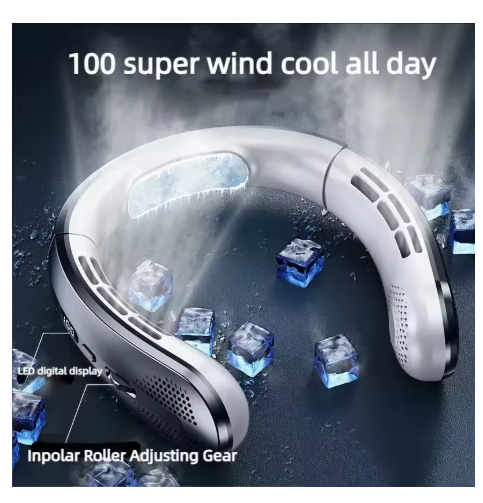 ventilateur de cou blanc gris 001