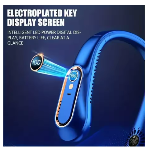 ventilateur de cou bleu foncé avec affichage 001