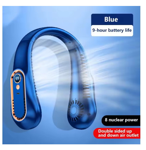 ventilateur de cou bleu or 012