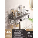étagère pour douche gris avec barre