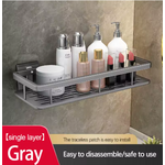 etagere douche sans perçage gris 1
