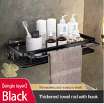etagere douche sans perçage noir 3