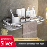 etagere douche sans perçage argenté 3