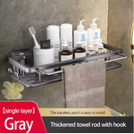 etagere douche sans perçage gris 3