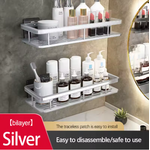 etagere douche sans perçage argenté 4
