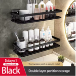 etagere douche sans perçage noir 5