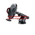 support telephone voiture ventouse rouge et noir