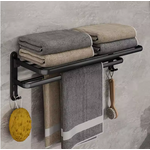 porte serviette salle de bain noir pliable