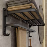 porte serviette salle pliable noir 3de bain