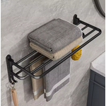 porte serviette salle de bain pliable noir 4