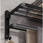porte serviette salle de bain pliable noir 6