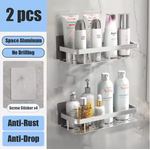 etagere douche argenté 2pièces