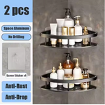 etagere douche triangle noir 2pièces 8