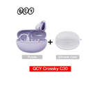 écouteur sans fil bluetooth violet avec étui QCY