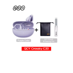 écouteur sans fil bluetooth violet sacoche et stylo