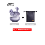 écouteurs sans fil bluetooth violet QCY avec sacoche 08