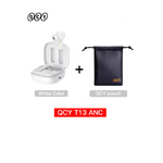 écouteurs sans fil bluetooth blanc avec sacoche qcy 02