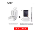écouteurs sans fil bluetooth blanc avec accessoires