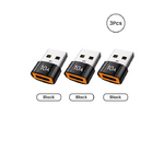 adaptateur usb c noir 3 pcs