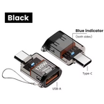 adaptateur usb vers usb-c noir usb otg 001