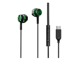 écouteurs filaires usb c vert et noir 004