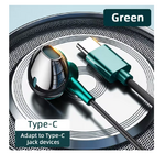 écouteurs filaires USB C vert usb c 002