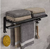 porte serviette salle de bain noir pliable