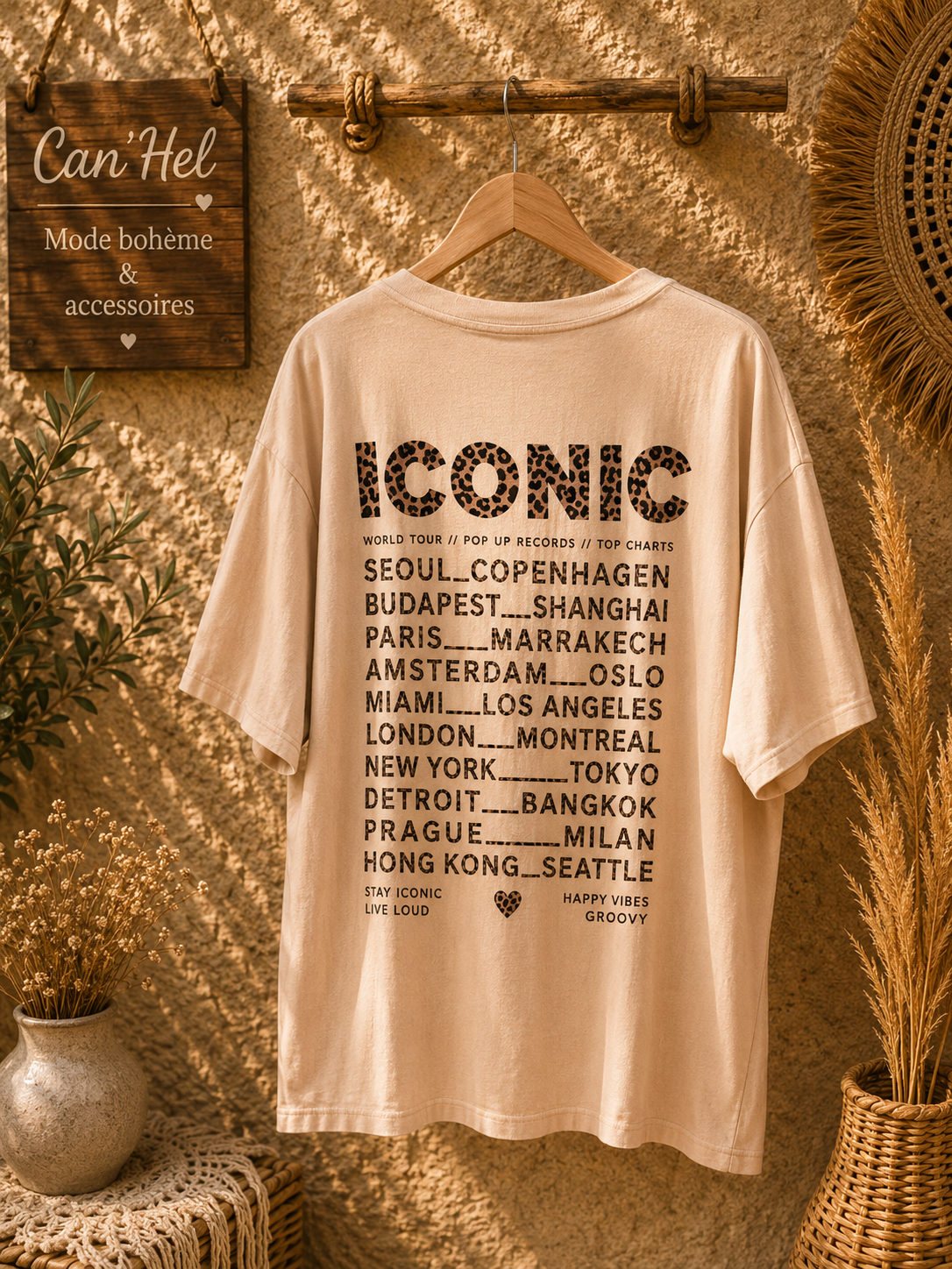 t shirt iconic belle taille beige