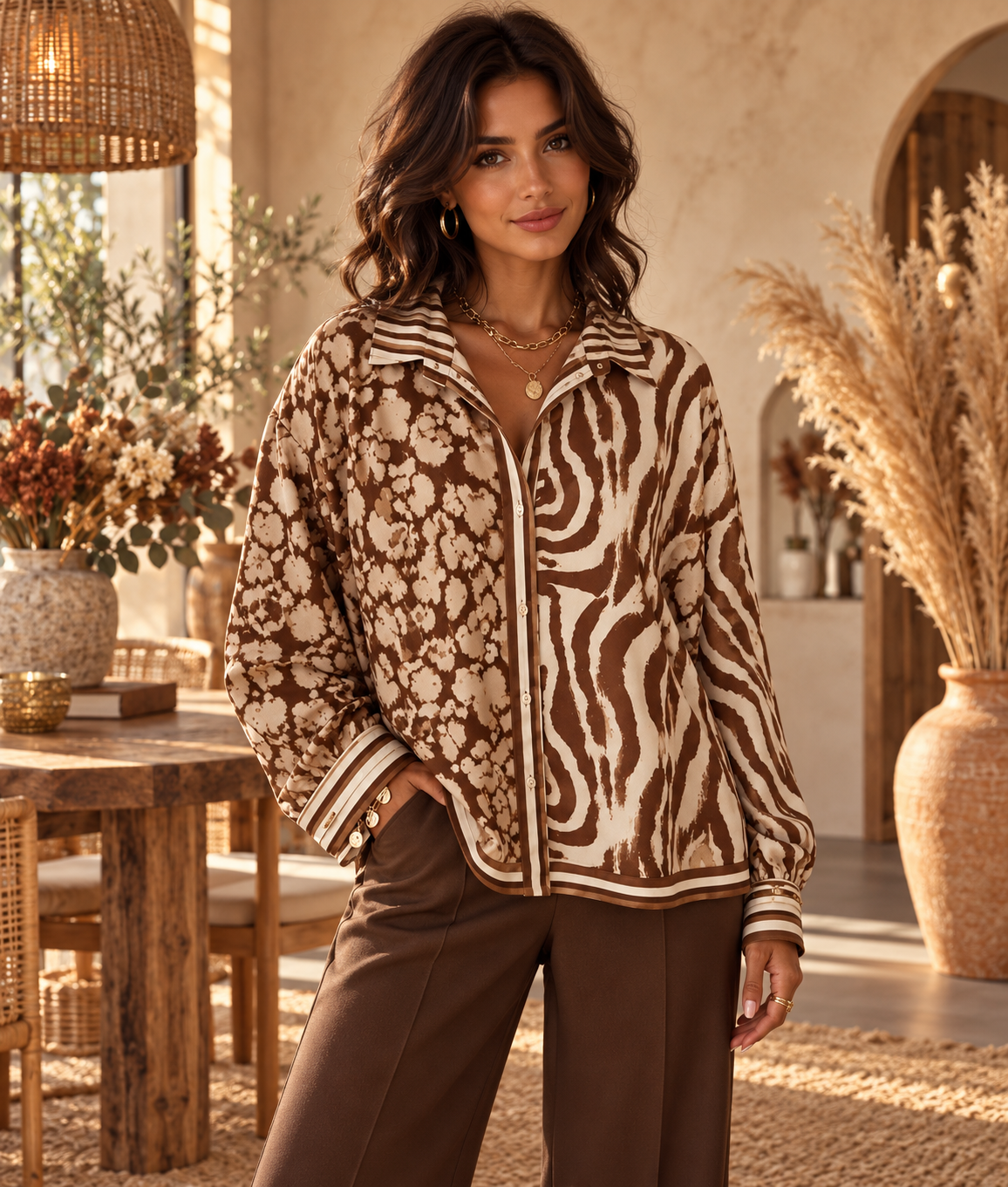 motif animal animalier leopard zebre marron