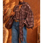 CHEMISE A CARREAUX A NOUER BORDEAUX