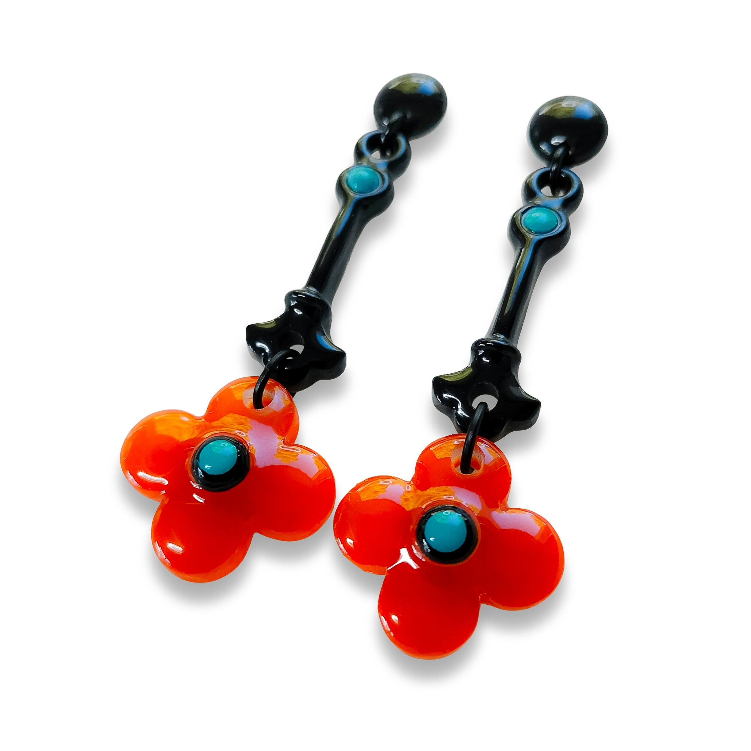 Boucles-d-oreilles-fleurs-oranges-tiges-noires-L