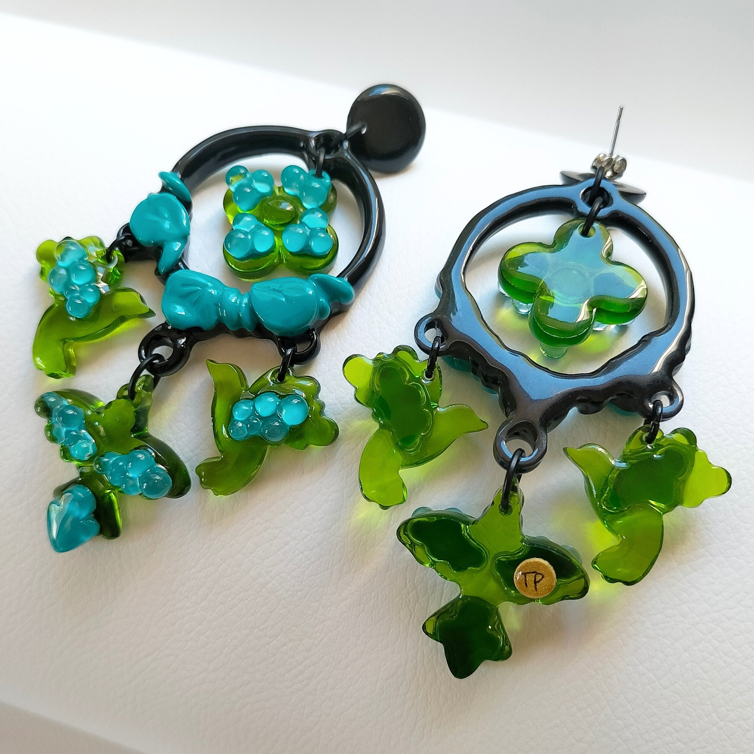 Boucles-oreilles-grandes-fleur-oiseaux-vert-bleu-6