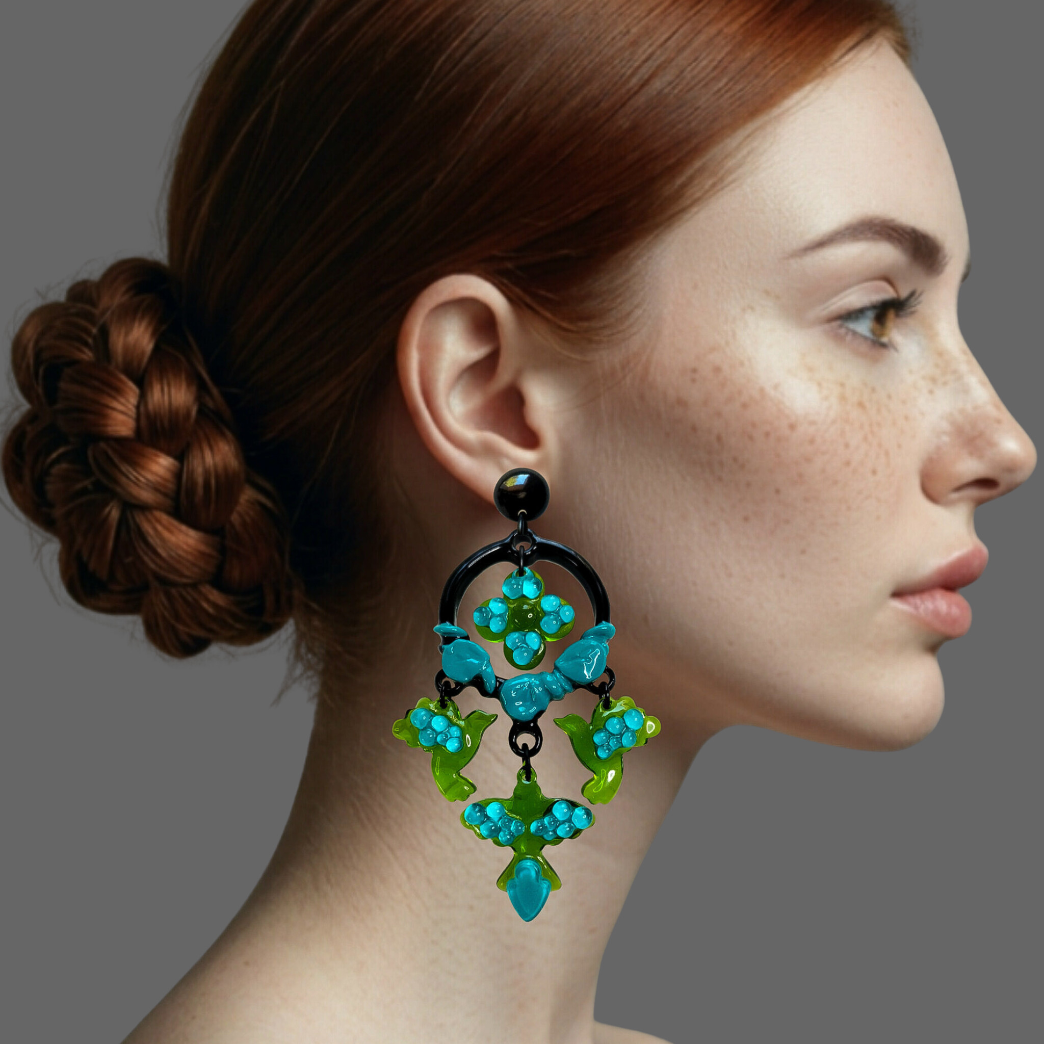 Boucles-oreilles-grandes-fleur-oiseaux-vert-bleu-9