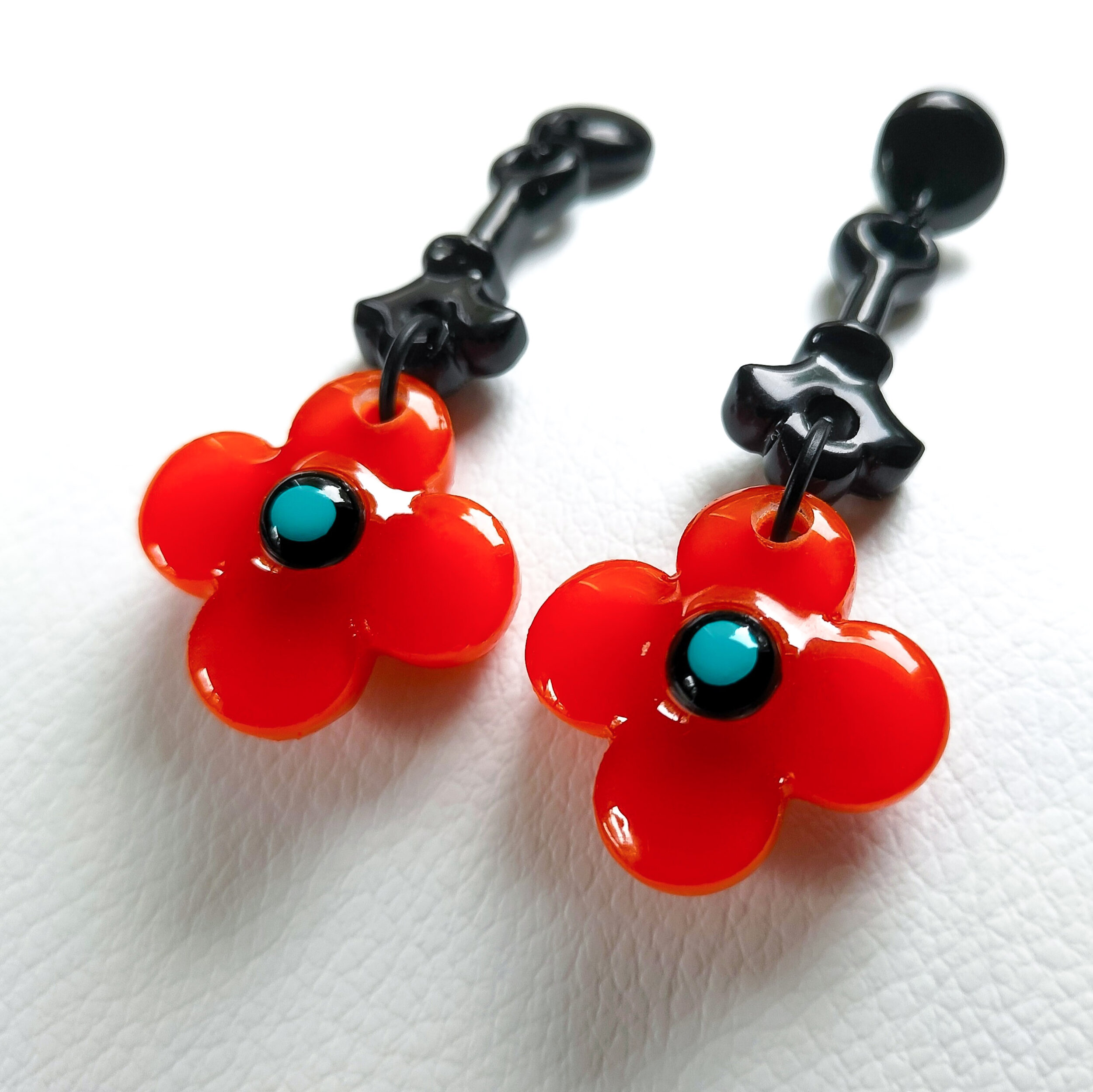 Boucles-oreilles-orange-turquoises-moyennes-1