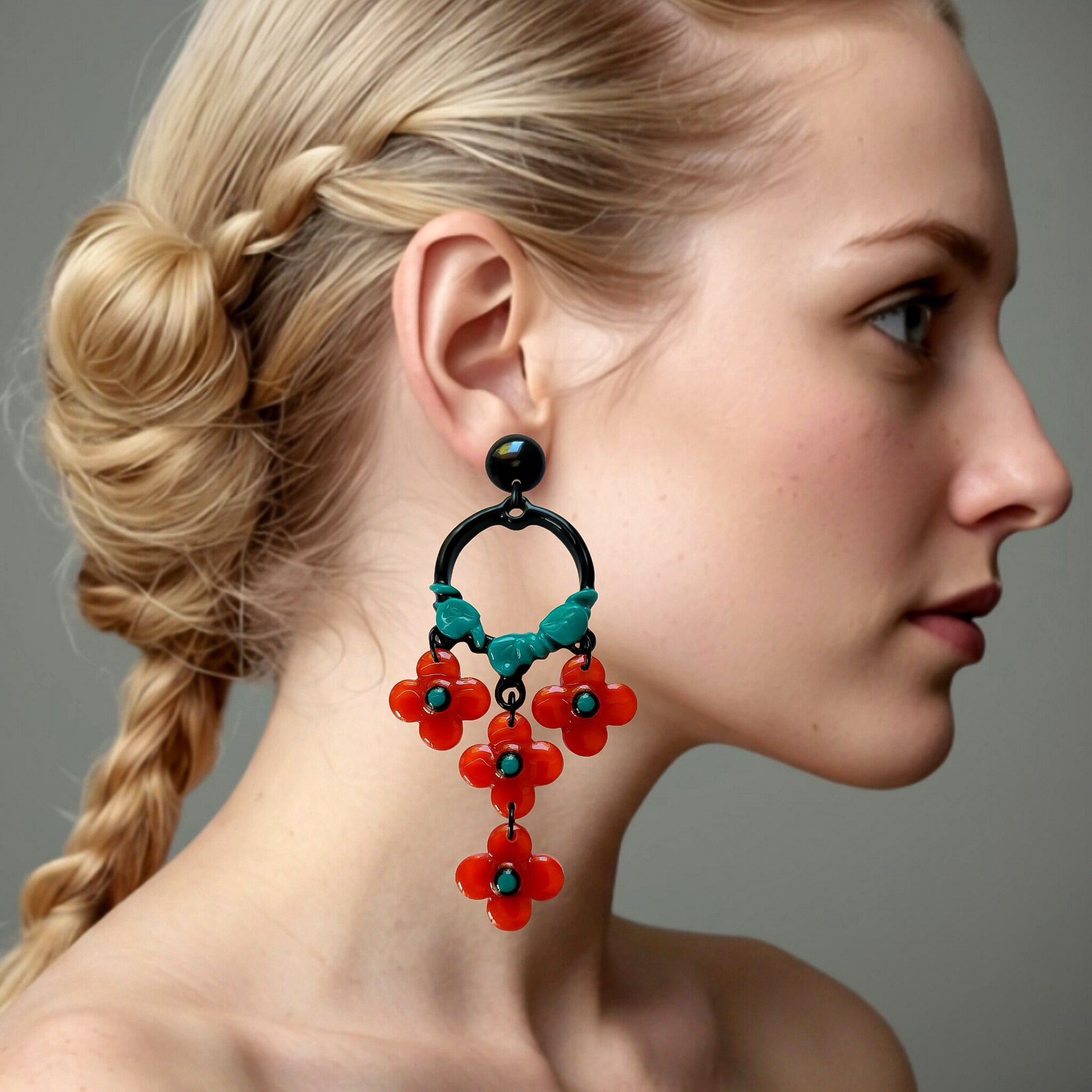 Boucles-d-oreilles-fleurs-oranges-xxl-mannequin