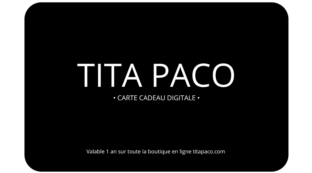 Carte cadeau digitale valable un an sur toute la boutique en ligne 